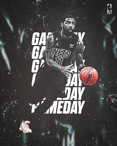 Photo montage du joueur NBA Kyrie Irving.